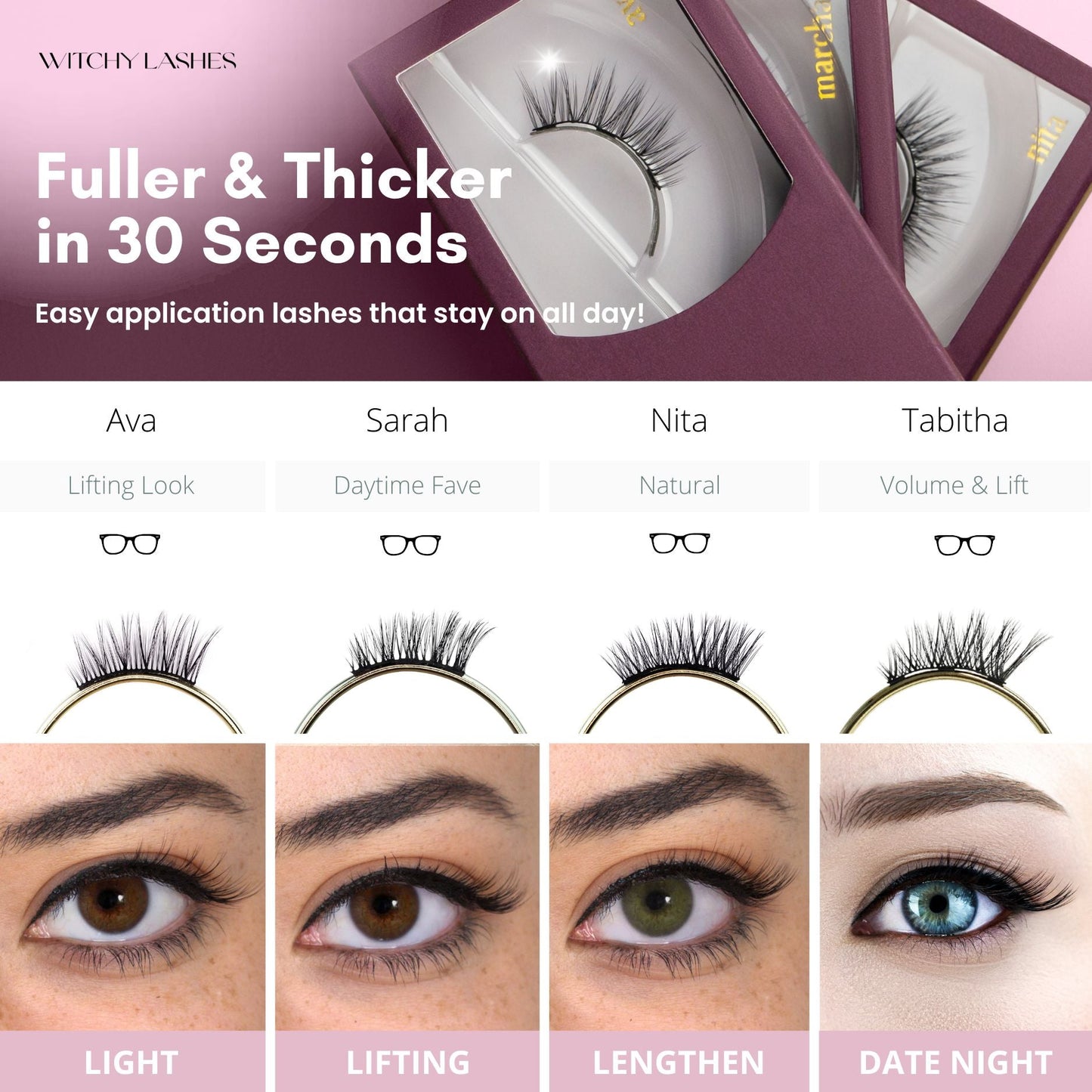 Magnetic Half Lashes - Magnetic Eyelashes WitchyLashes