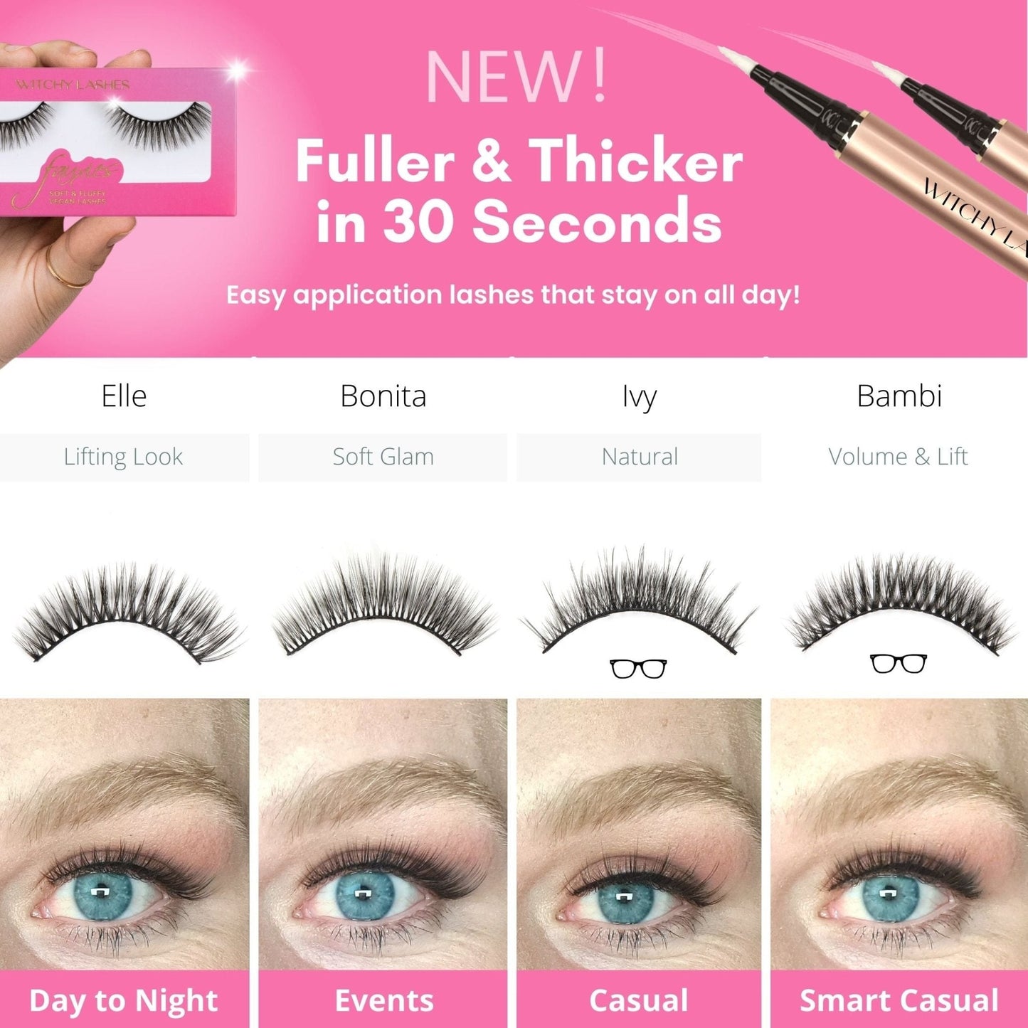 Natural Lashes Bulk buy - Magnetic Eyelashes WitchyLashes