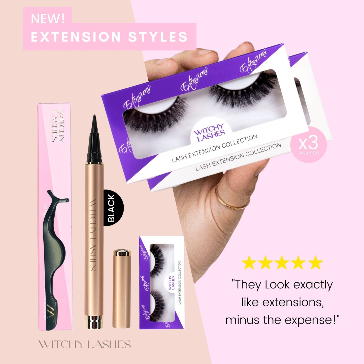 Triple Russian Magic Kit - BLACK - Magnetic Eyelashes WitchyLashes