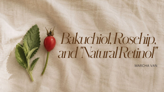 Rosehip berry and leaf on natural linen — bakuchiol, rosehip and natural retinol alternatives compared