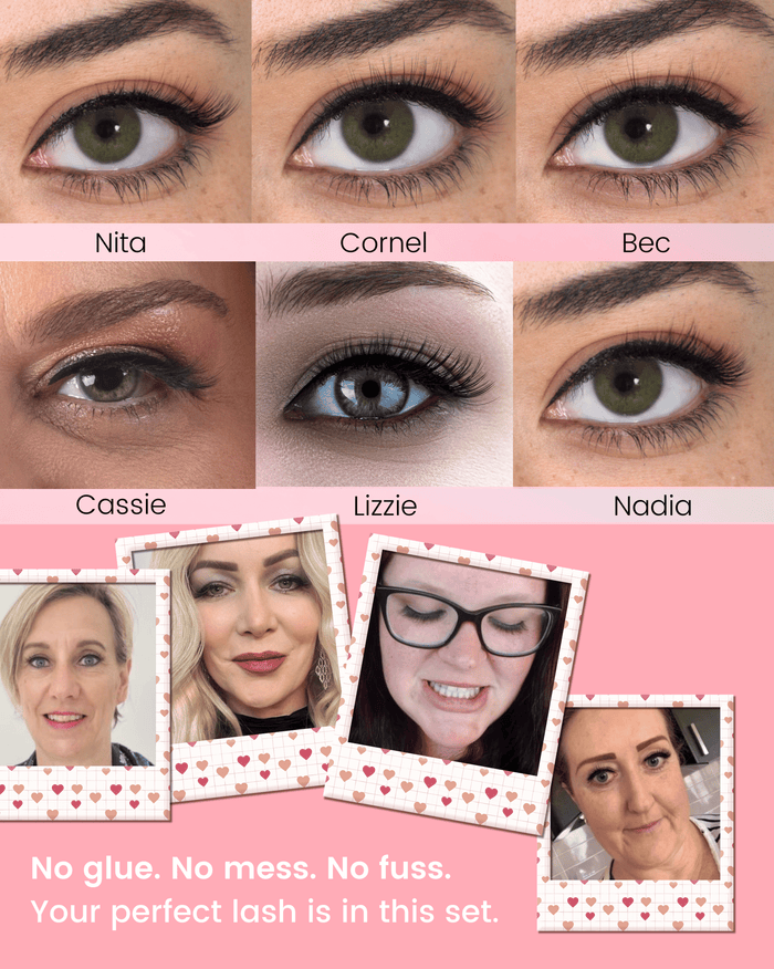 The Lifted Look Set - 6 Natural lashes + Liner + Tool