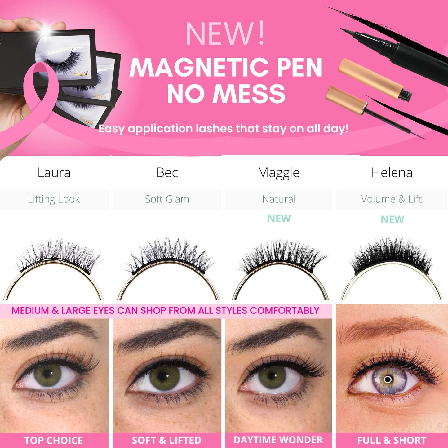 Pink Ribbon Favourites - Magnetic Eyelashes WitchyLashes