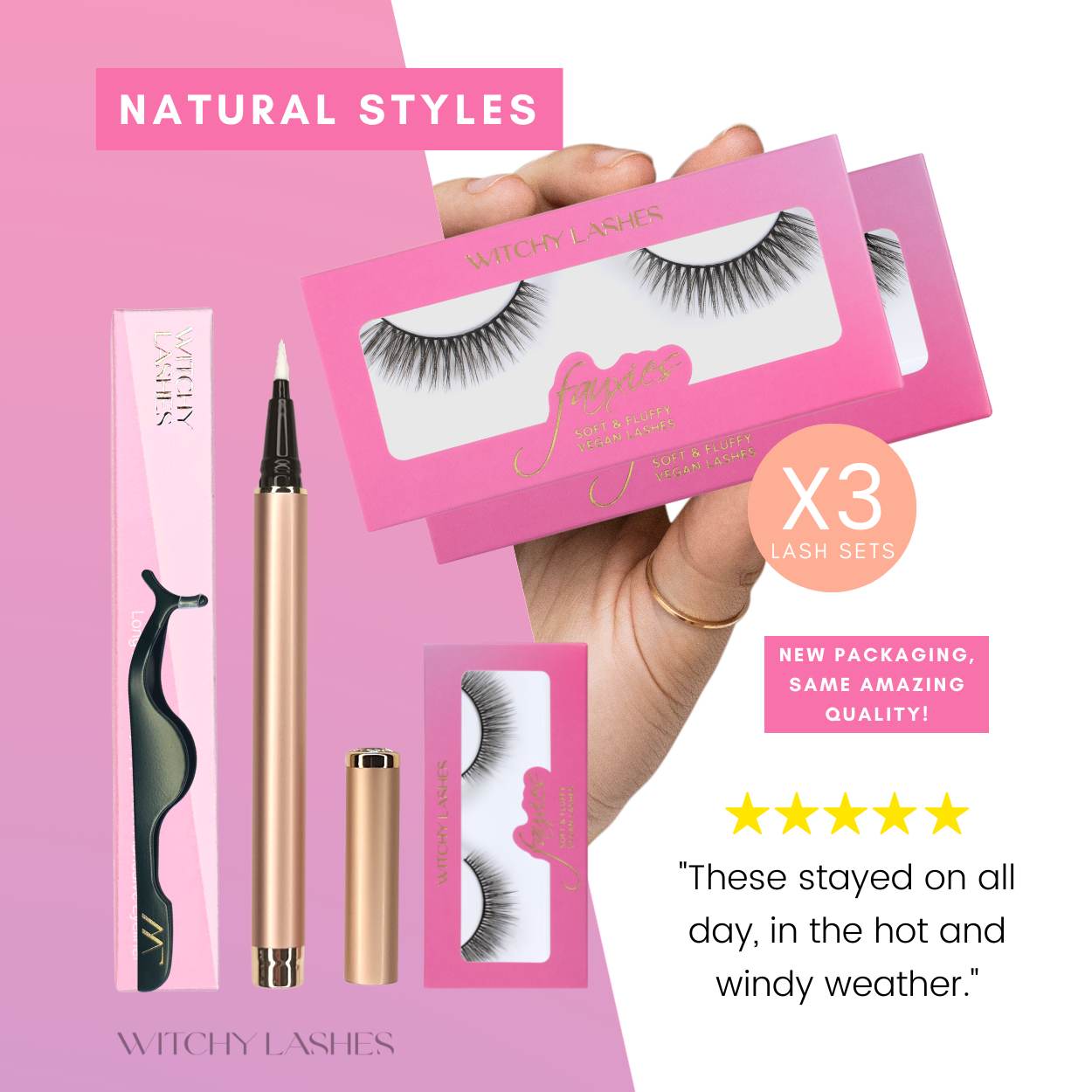 Triple Set - Natural - Magnetic Eyelashes WitchyLashes